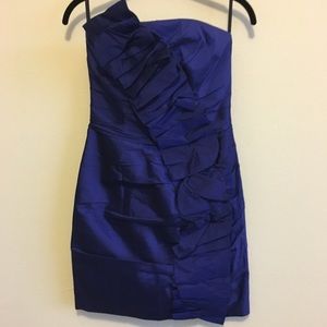  Blue Ruffle Mini Dress 